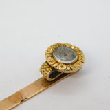 George III 9ct Gold Cased Hair Set Mourning Bookmark Clip Antique c1790