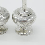 Pair Victorian Sterling Silver Long Stem Salt Pepper Shakers 1869 George Fox