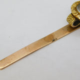 George III 9ct Gold Cased Hair Set Mourning Bookmark Clip Antique c1790