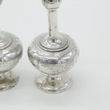 Pair Victorian Sterling Silver Long Stem Salt Pepper Shakers 1869 George Fox