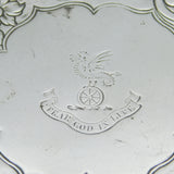 Scottish William IV Sterling Silver Floral Heraldic 8" Salver Antique Edinburgh