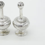 Pair Victorian Sterling Silver Long Stem Salt Pepper Shakers 1869 George Fox