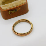 9ct Tri-Colour Gold Wedding Trinity Ring Vintage 1986 London