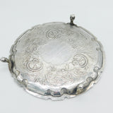 Scottish William IV Sterling Silver Floral Heraldic 8" Salver Antique Edinburgh