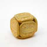 George III Ornate Gilt Metal Six-Sided Days of the Week Dice Antique c1820