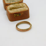 9ct Tri-Colour Gold Wedding Trinity Ring Vintage 1986 London