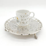 Scottish William IV Sterling Silver Floral Heraldic 8" Salver Antique Edinburgh