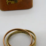 9ct Tri-Colour Gold Wedding Trinity Ring Vintage 1986 London