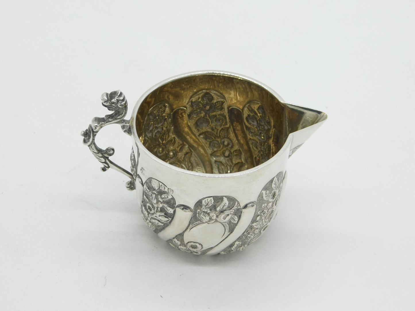 Victorian Sterling Silver Dragon Handle Cream Jug Antique 1890 London