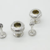 Pair Victorian Sterling Silver Long Stem Salt Pepper Shakers 1869 George Fox