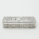 Victorian Sterling Silver Repousse Trinket Box 1899 Birmingham Antique
