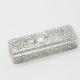 Victorian Sterling Silver Repousse Trinket Box 1899 Birmingham Antique