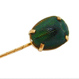 19th Century 14ct Yellow Gold Egyptian Scarab Beetle Stick Pin Antique c1890