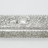 Victorian Sterling Silver Repousse Trinket Box 1899 Birmingham Antique