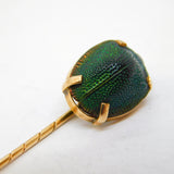 19th Century 14ct Yellow Gold Egyptian Scarab Beetle Stick Pin Antique c1890