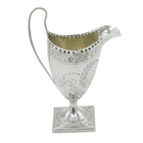 George III Sterling Silver Floral Pedestal Cream Jug Antique 1794 London
