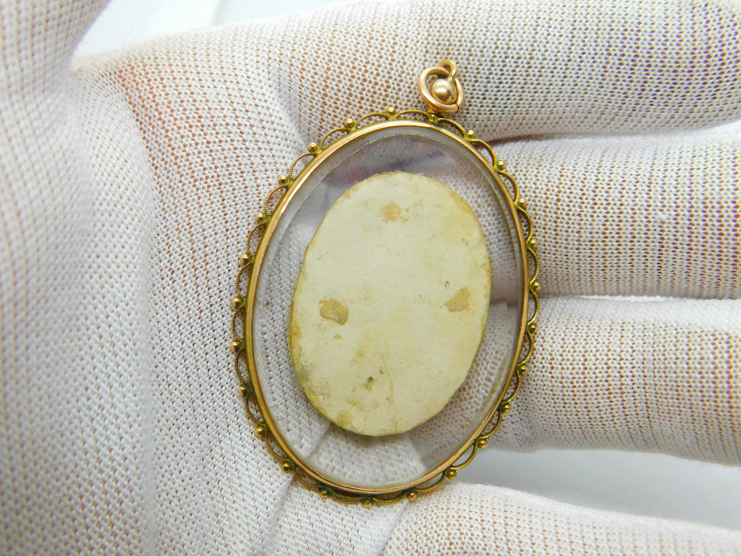 Large Victorian 9ct Yellow Gold Mourning Hair Locket Pendant Antique c1880