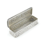 Victorian Sterling Silver Repousse Trinket Box 1899 Birmingham Antique