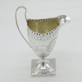 George III Sterling Silver Floral Pedestal Cream Jug Antique 1794 London