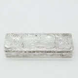 Victorian Sterling Silver Romantic Nouveau Scene Trinket Box 1896 Sheffield
