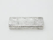 Victorian Sterling Silver Romantic Nouveau Scene Trinket Box 1896 Sheffield