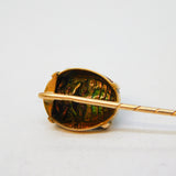 19th Century 14ct Yellow Gold Egyptian Scarab Beetle Stick Pin Antique c1890