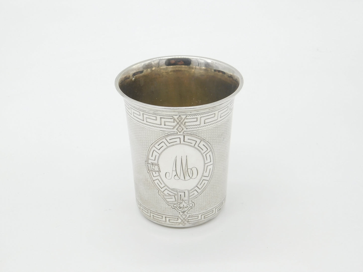 Victorian German .800 Silver Maze Pattern Beaker Cup Antique c1860 DK