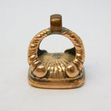 George III 9ct Rose Gold Agate Roaring Lions Intaglio Fob Seal Antique c1800