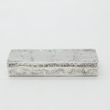 Victorian Sterling Silver Romantic Nouveau Scene Trinket Box 1896 Sheffield