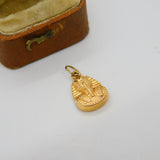 Egyptian 9ct Yellow Gold Pharaoh Tutankhamun Charm Pendant Vintage c1970