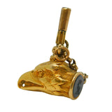 Victorian 18ct Gold Eagle's Head & Bloodstone Crest Watch Key Fob Antique