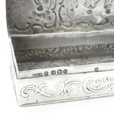 Victorian Sterling Silver Romantic Nouveau Scene Trinket Box 1896 Sheffield