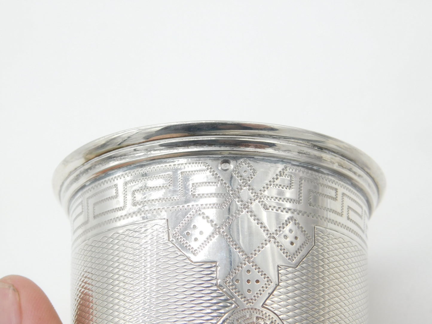 Victorian German .800 Silver Maze Pattern Beaker Cup Antique c1860 DK