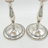 George III Pair Old Sheffield Silver Plated Crested Candlesticks Antique c1820
