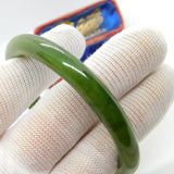 Hand Carved Green Jade Cuff Bangle Bracelet Antique c1920 Art Deco