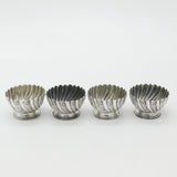 Set of Four Sterling Silver Swirl Pattern Salt Cellars 1897 London Victorian