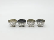 Set of Four Sterling Silver Swirl Pattern Salt Cellars 1897 London Victorian