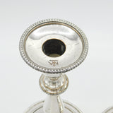 George III Pair Old Sheffield Silver Plated Crested Candlesticks Antique c1820