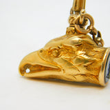 Victorian 18ct Gold Eagle's Head & Bloodstone Crest Watch Key Fob Antique