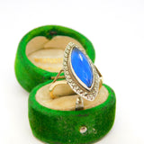 9ct Gold, Sterling Silver, Butterfly Wing & Marcasite Dress Ring Antique Deco