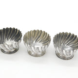 Set of Four Sterling Silver Swirl Pattern Salt Cellars 1897 London Victorian