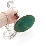 George III Pair Old Sheffield Silver Plated Crested Candlesticks Antique c1820