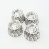 Set of Four Sterling Silver Swirl Pattern Salt Cellars 1897 London Victorian
