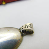 German .835 Grade Silver & Baltic Amber Modernist Drop Pendant Vintage