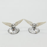 Edwardian Sterling Silver & Mother of Pearl Wing Form Knife Rests 1909 Sheffield