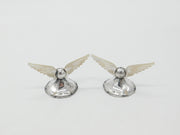 Edwardian Sterling Silver & Mother of Pearl Wing Form Knife Rests 1909 Sheffield