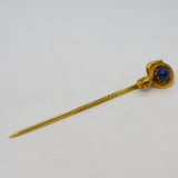 Victorian Boxed 15ct Gold & Lapis Lazuli Snake Serpent Stick Pin Antique c1880s