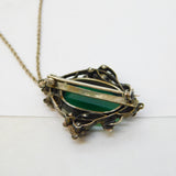 19th Austro-Hungarian Sterling Silver, Ruby, Emerald, Enamel, Jade Pendant Necklace c1890