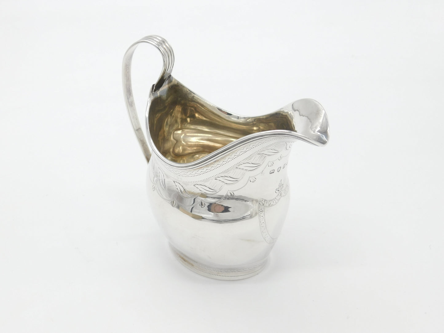 Georgian Sterling Silver Floral Pattern Cream Jug 1800 London Antique