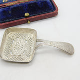 Georgian Sterling Silver Floral Tea Caddy Spoon 1809 Birmingham Antique